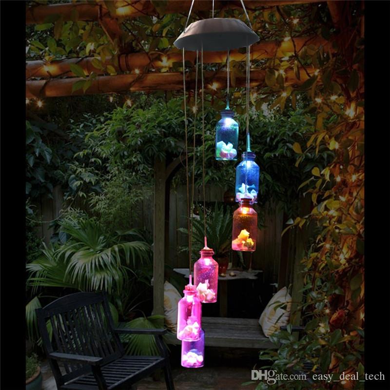 Photo 1 of Solar LED Multi-style Color Changing Wind Chimes Home & Garden Decor Star Light Lamp - 5 Pack 