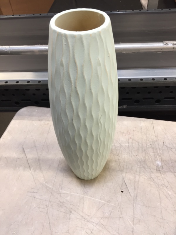 Photo 2 of 16" x 5" Weathered Pale Ocean Wood Vase - CKK Home Decor