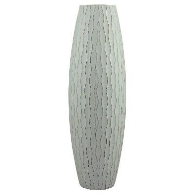Photo 1 of 16" x 5" Weathered Pale Ocean Wood Vase - CKK Home Decor