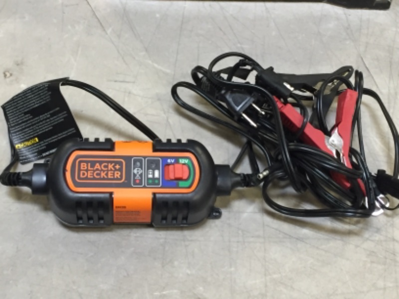 Photo 2 of Black+Decker - Black & Decker Battery Maintainer / Trickle Charger - Black, Orange - Black, Orange