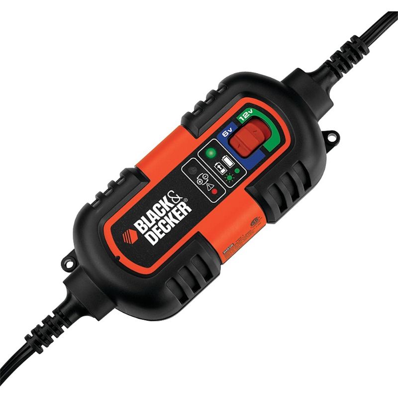 Photo 1 of Black+Decker - Black & Decker Battery Maintainer / Trickle Charger - Black, Orange - Black, Orange