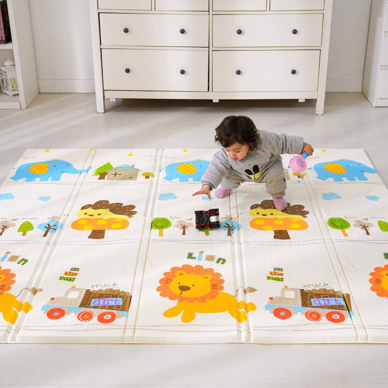 Photo 1 of Bammax Play Mat, Folding Mat Baby Crawling Mat Kids Playmat Waterproof Non Toxic Anti-Slip Mat for Babies, Infants, Toddlers, 70" x 77.5" x 0.6"