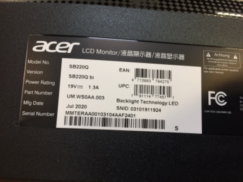Photo 3 of Acer SB220Q bi 21.5 Inches Full HD (1920 x 1080) IPS Ultra-Thin Zero Frame Monitor (HDMI & VGA Port), Black
