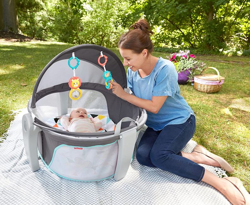 Photo 1 of Fisher-Price On-the-Go Baby Dome, Grey/Blue/Yellow/White