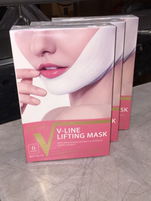 Photo 2 of  Double Chin Reducer Face Slimming Strap V Shape Slimming Mask Face Slimmer Lift Tape V Line Lifting Mask Chin Up Patch Tightening Firming Neck - 18 Pieces 