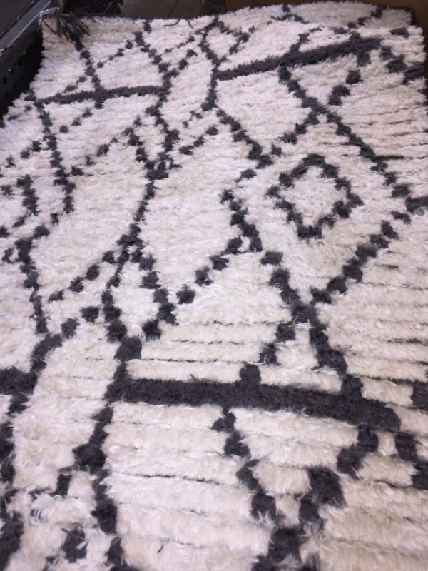 Photo 3 of Carlina Modern Geometric Soft Shag Fringe 2' 8''x8'