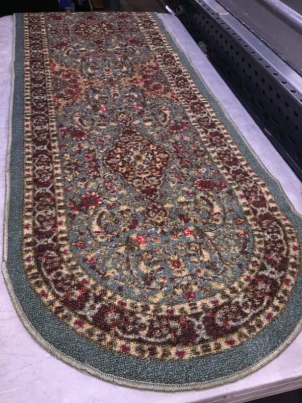 Photo 2 of 2'x4' rounded runner rug green