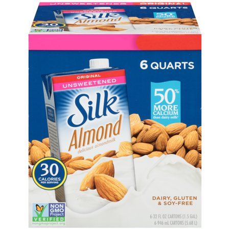 Photo 1 of  Silk Shelf-Stable Unsweetened Almond Milk, 1 Quart (Pack of 6)