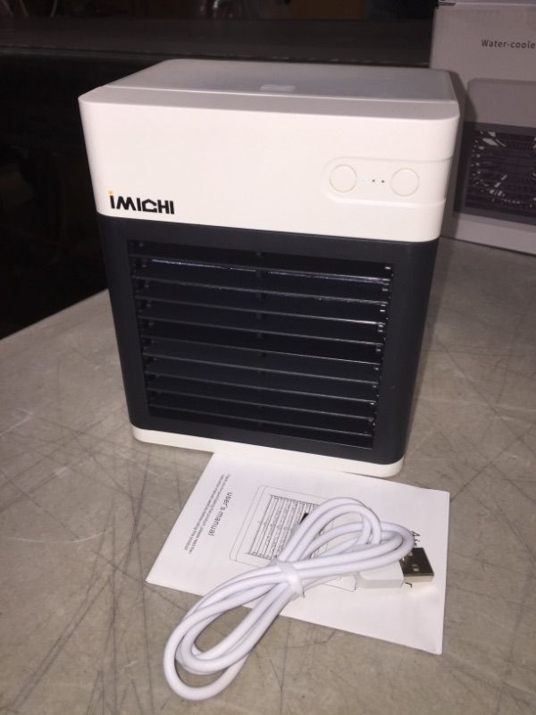 Photo 1 of Desktop Water-cooled Air-Conditioning Fan USB Charging Mini Air Conditioner Dormitory Office Air Cooler - White