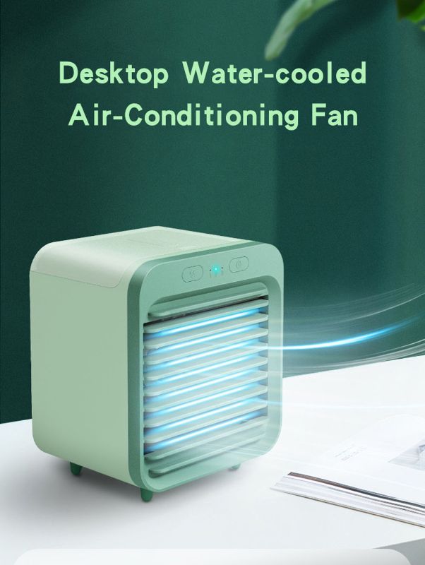 Photo 1 of Desktop Water-cooled Air-Conditioning Fan USB Charging Mini Air Conditioner Dormitory Office Air Cooler - White