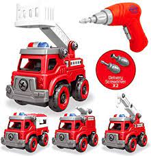 Photo 1 of Disassembly Assembly Rescue truck Car Tractor Toy DIY Truck Model Toy Removable Vehicles Kids Toys Children Gifts Fire engine Construction Trucks 12 Piece