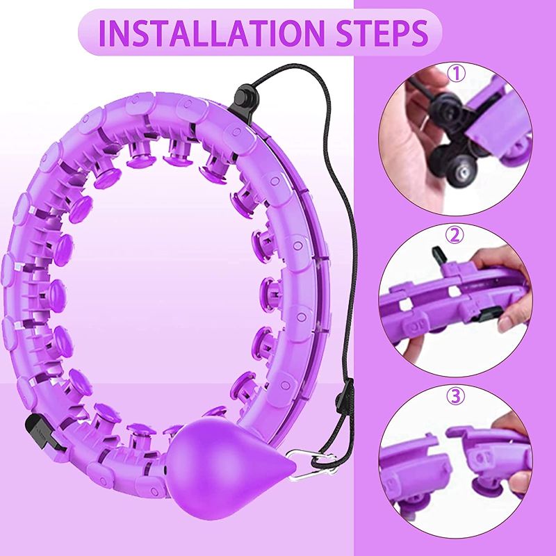 Photo 1 of Smart Exercise Hoop, TikTok 24 Detachable Knots Abdomen Fitness Weight Loss Non-Falling Fitness Hoops, Adjustable Weight Auto-Spinning Ball, Pilates Circles for Adults and Kids