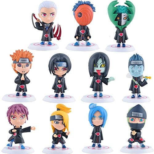 Photo 1 of 6 pcs Cute Accent Akatsuki Figures Set Uchiha Itachi Sasuke Deidara Cake Topper Gift Set