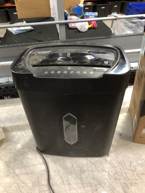 Photo 2 of Aurora 12-Sheet Crosscut Paper and Credit Card Shredder with 5.2-gallon Wastebasket