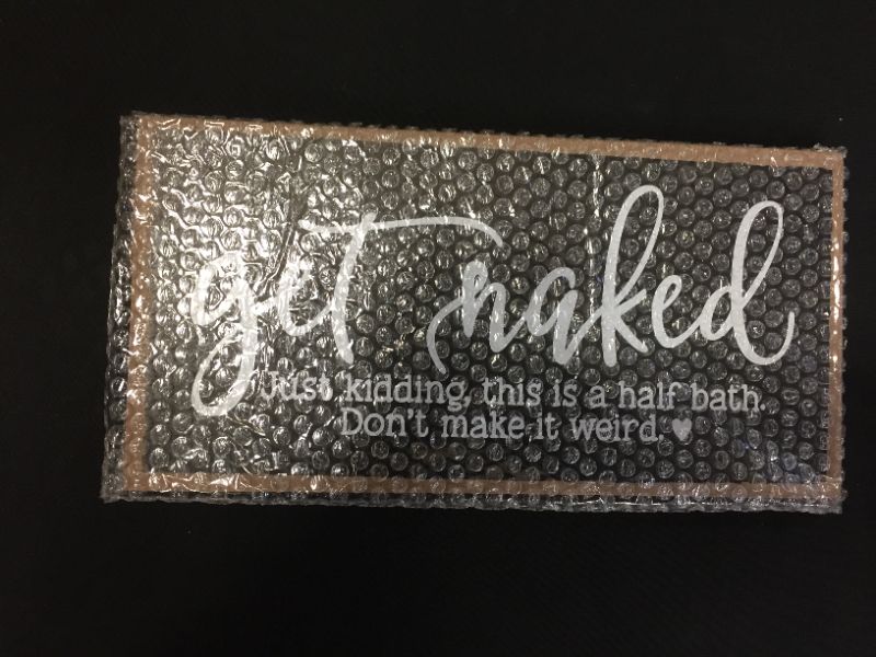 Photo 1 of "get naked, just kidding, this is a half bath, don't make it weird" signs 2 pack
Funny Bathroom Decor Sign - Get Naked - Guest Half Bath Hanging Wall Art, Decorative Signs for Home, Kitchen, Door - Cute Toilet Sayings Farmhouse Plaque - 10"x5" Chalkboard 