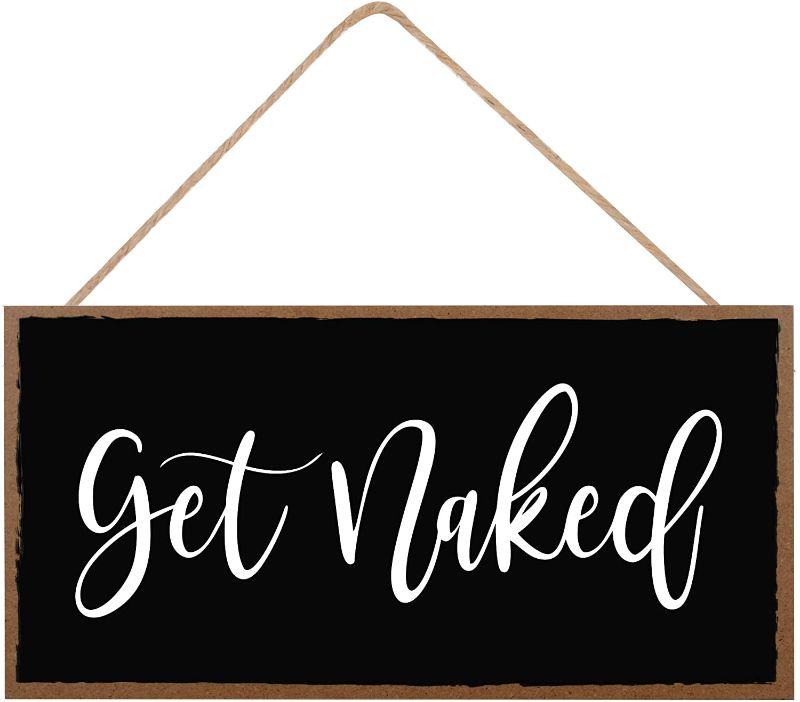 Photo 2 of "get naked, just kidding, this is a half bath, don't make it weird" signs 2 pack
Funny Bathroom Decor Sign - Get Naked - Guest Half Bath Hanging Wall Art, Decorative Signs for Home, Kitchen, Door - Cute Toilet Sayings Farmhouse Plaque - 10"x5" Chalkboard 