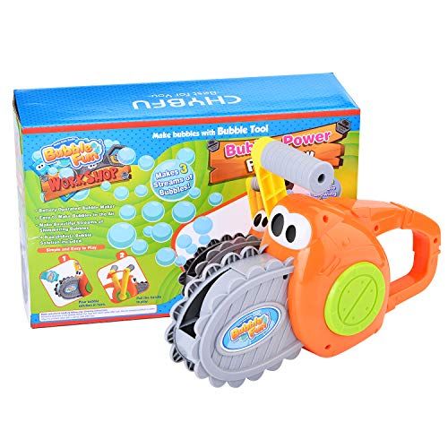 Photo 1 of CHYBFU Bubble Machine for Kids, Manual Bubble Blower 2000+ Bubbles per Minute, Chainsaw Shape Childrens Bubble Machine with Bubble Solution, Boys & Girls Toy Bubble Maker for Party, Outdoor Activities
