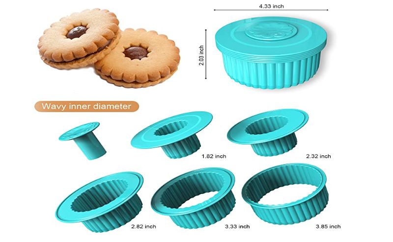 Photo 1 of Amazon.com: Crymeilk Donut Cutter Set, 6 Piece Fluted Biscuit Cutte