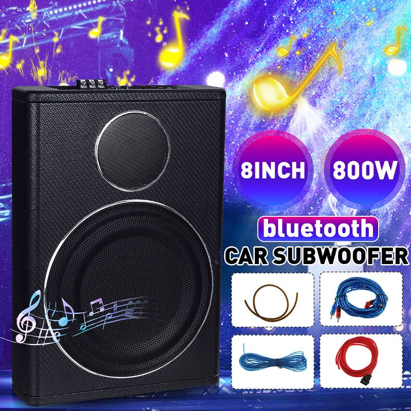 Photo 1 of 8 inch 800W Car Under Seat Subwoofer Active Amplifier Bass Slim Speaker Black