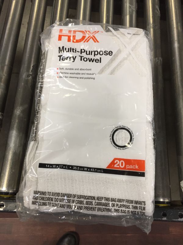Photo 1 of 2 Pack 14 in. x 17 in. Multi-Purpose Terry Cloth (20-Pack) 40 Total
