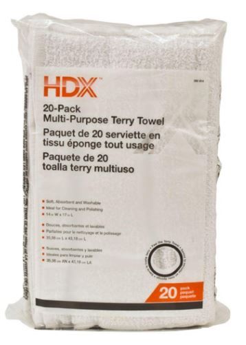 Photo 1 of 2 Pack 14 in. x 17 in. Multi-Purpose Terry Cloth (20-Pack) 40 Total