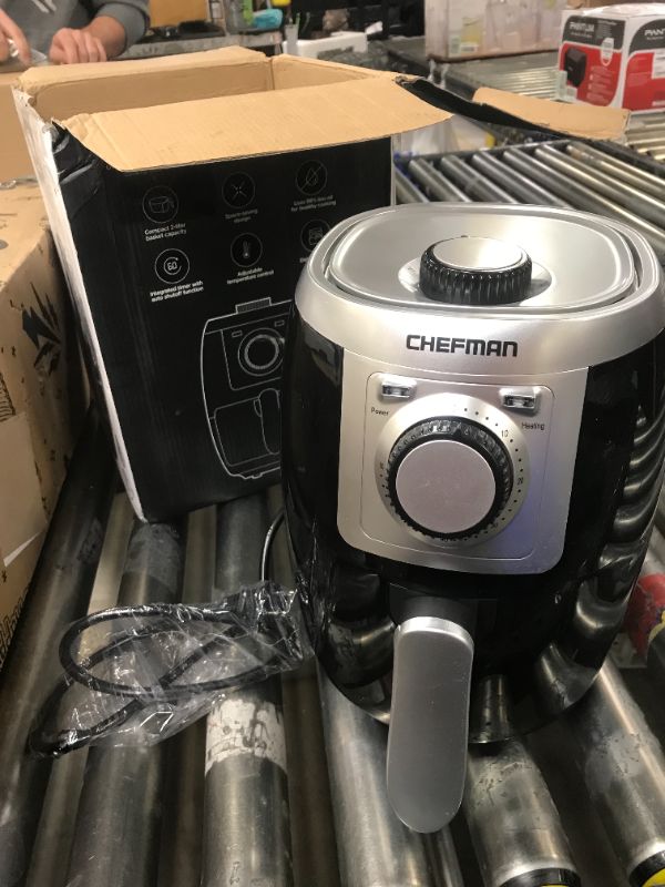 Photo 1 of Chefman TurboFry 2 Liter Air Personal Compact Healthy Fryer w/Adjustable Temperature Control, 30 Minute Timer and Dishwasher Safe Basket Black