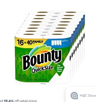 Photo 1 of Bounty Quick-Size Paper Towels, 16 Family Rolls
