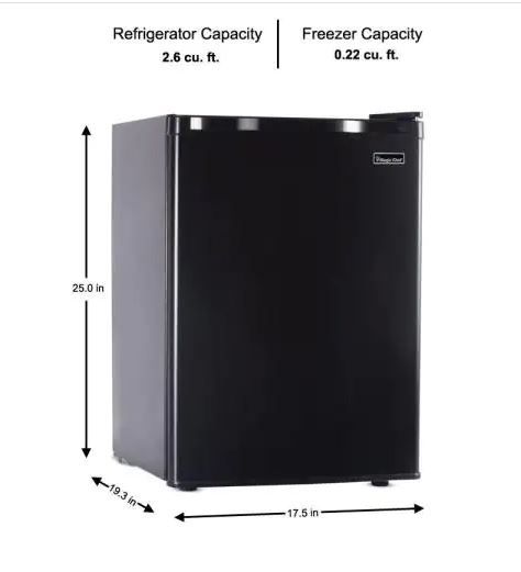 Photo 1 of 2.6 cu. ft. Mini Fridge in Black, ENERGY STAR
