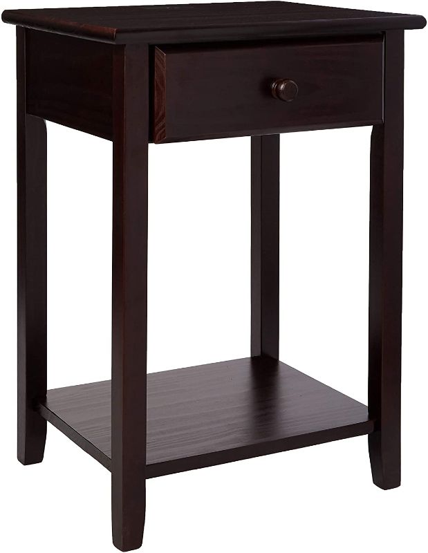 Photo 1 of Casual Home Night Owl Nightstand with USB Ports-Espresso