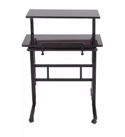 Photo 1 of 2 Tier Mobile Standing Desk with Platform Black - Mind Reader