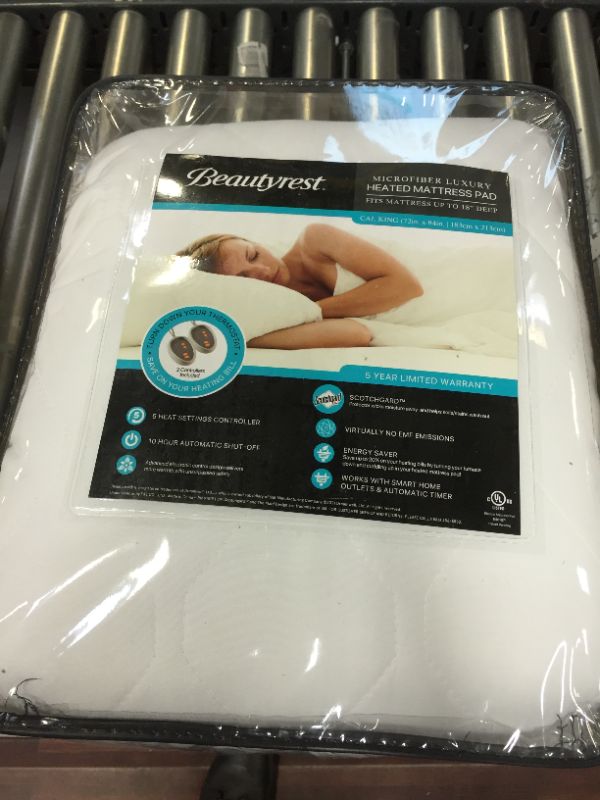 Photo 1 of Beautyrest Heated Microfiber Mattress Pad With 3m Scotchgard Cal King
