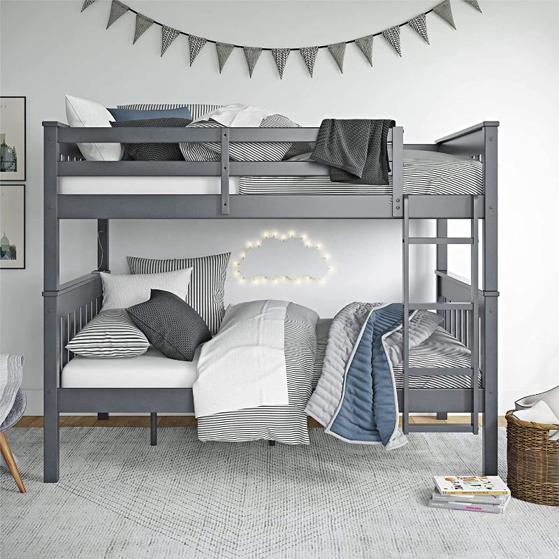 Photo 1 of BOX 1 of 2 Dorel Living Moon Full Over Full Bunk Bed with USB Port, Gray