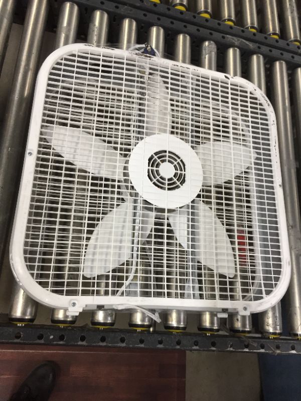 Photo 3 of 20 in. 3 Speed White Box Fan with Save-Smart Technology for Energy Efficiency