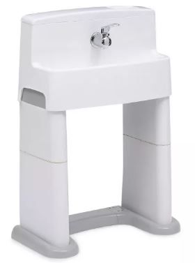 Photo 1 of Delta Children PerfectSize 3-in-1 Convertible Sink, Step Stool and Bath Toy for Toddlers/Kids' Perfect For Potty Training - White/Gray