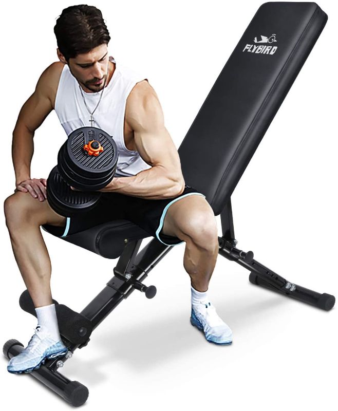 Photo 1 of FLYBIRD Weight Bench, Adjustable Strength Training Bench for Full Body Workout with Fast Folding-New Version