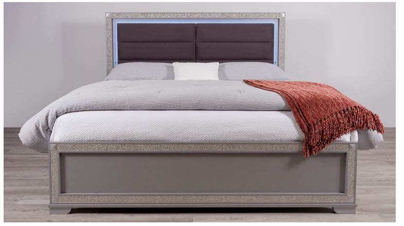 Photo 1 of chalice bedroom set box 1 of 2 --queen bed headboard silver 