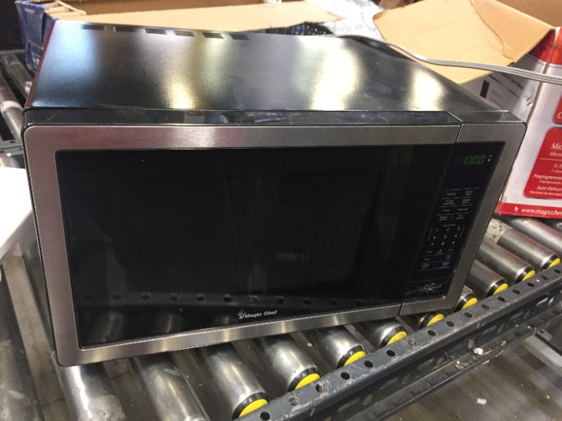Photo 4 of 1.1 cu. ft. Countertop Microwave in Stainless Steel with Gray Cavity
