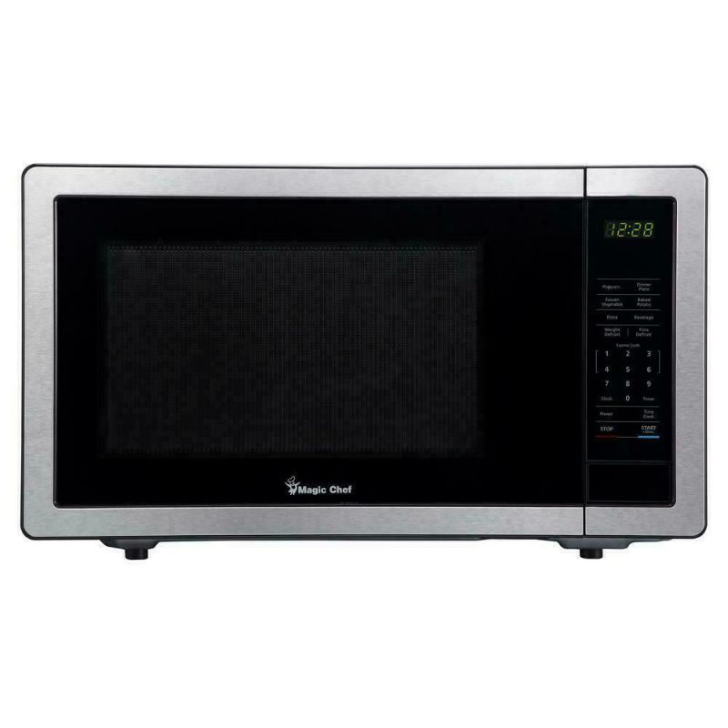 Photo 1 of 1.1 cu. ft. Countertop Microwave in Stainless Steel with Gray Cavity

