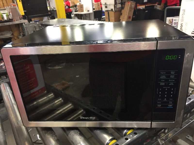 Photo 2 of 1.1 cu. ft. Countertop Microwave in Stainless Steel with Gray Cavity
