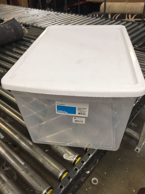 Photo 1 of 66qt Storage Bin Clear with White Lid - Room Essentials