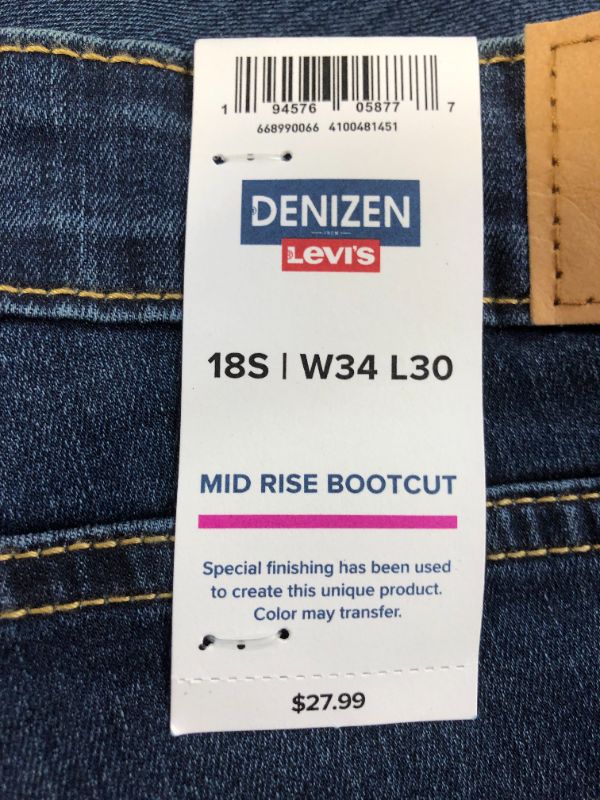 Photo 3 of DENIZEN from Levi's Women's Mid-Rise Bootcut Jeans - Dark Blue 18 Short
