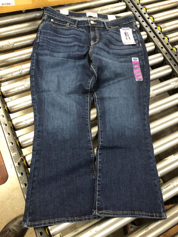 Photo 2 of DENIZEN from Levi's Women's Mid-Rise Bootcut Jeans - Dark Blue 18 Short
