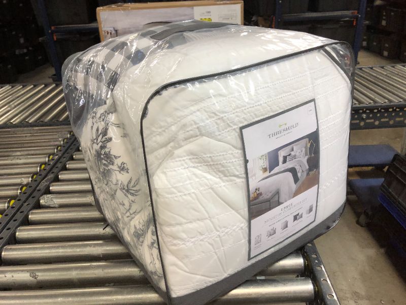 Photo 1 of 8pc Brookton Reversible Farmhouse Floral Comforter Set Charcoal - Threshold™
size king
