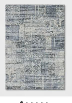 Photo 1 of Geometric Distressed Patchwork Rug Blue - Threshold™
5ft x 7ft