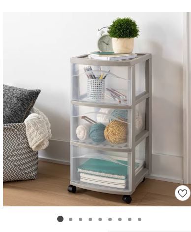 Photo 1 of 3 Medium Drawer Storage Cart Light Gray - Room Essentials™
