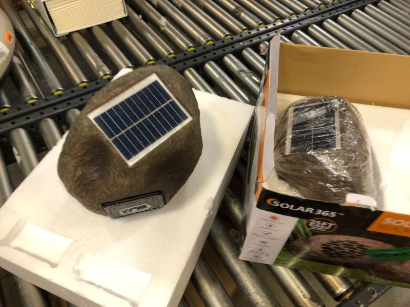 Photo 3 of Set of 2 Outdoor Waterproof Bluetooth Solar Wireless Resin Rock Speakers Brown - Alpine Corporation