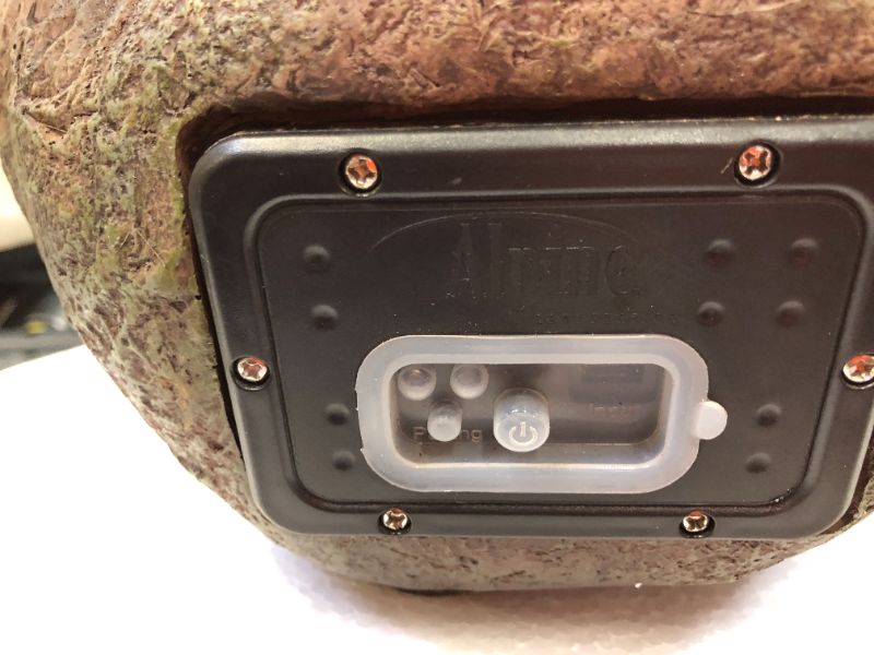 Photo 4 of Set of 2 Outdoor Waterproof Bluetooth Solar Wireless Resin Rock Speakers Brown - Alpine Corporation