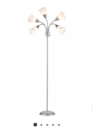 Photo 1 of 5 Head Floor Lamp (Includes LED Light Bulb) White/Silver - Room Essentials
