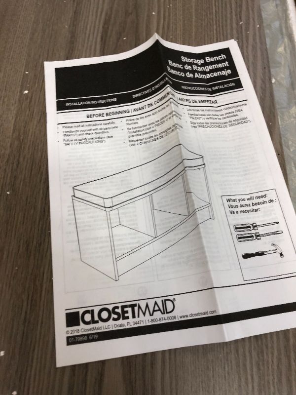Photo 1 of ClosetMaid Cubeicals Upholstered Storage Entryway Bench
