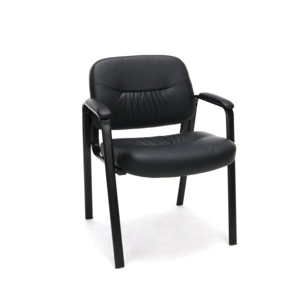 Photo 1 of OFM Essentials Collection Bonded Leather Executive Side Chair, in Black (ess-9010)